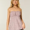 Let stropløs babydoll-top Let stropløs babydoll-top