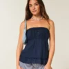 Let stropløs babydoll-top Let stropløs babydoll-top