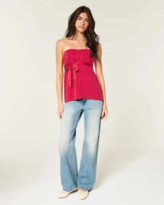 Let stropløs babydoll-top Let stropløs babydoll-top