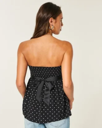 Let stropløs babydoll-top Let stropløs babydoll-top