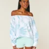 Let tie-dye dobbelt off-shoulder sweatshirt Let tie-dye dobbelt off-shoulder sweatshirt