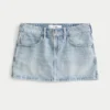 Letvasket denim mini-skort Letvasket denim mini-skort