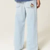 Light Wash New York Graphic Super Baggy Jeans Light Wash New York Graphic Super Baggy Jeans