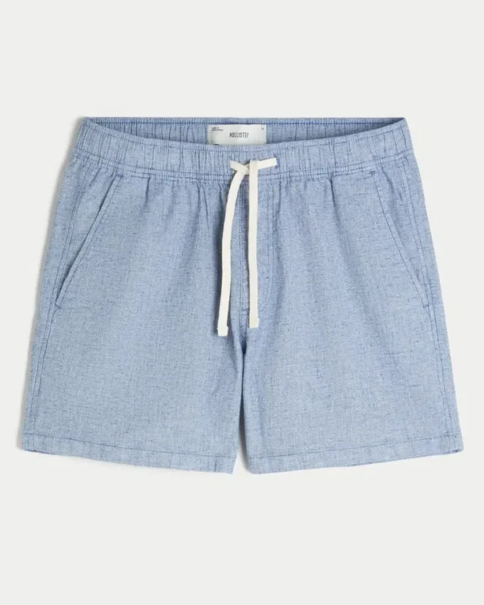 Linnedblandede shorts til midt på låret Linnedblandede shorts til midt på låret