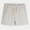 Linnedblandede shorts til midt på låret Linnedblandede shorts til midt på låret