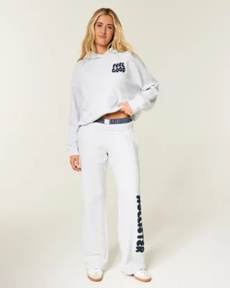 Logo-grafik Sweatpants med brede ben