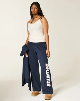 Logo-grafik Sweatpants med brede ben