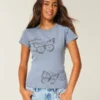 London Butterfly Graphic Baby Tee London Butterfly Graphic Baby Tee