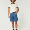 Løse denimshorts over knæet Løse denimshorts over knæet