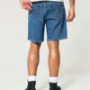Løse denimshorts over knæet Løse denimshorts over knæet