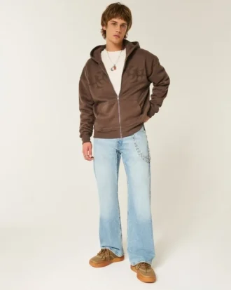 Lysvaskede, afslappede bootcut-jeans