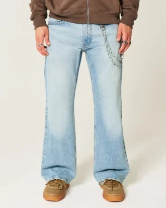 Lysvaskede, afslappede bootcut-jeans