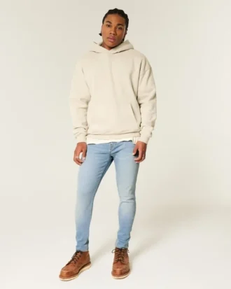 Lysvaskede atletiske skinny jeans