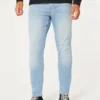 Lysvaskede atletiske skinny jeans Lysvaskede atletiske skinny jeans