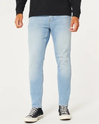 Lysvaskede atletiske skinny jeans