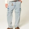 Lysvaskede baggy cargojeans Lysvaskede baggy cargojeans