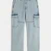 Lysvaskede baggy cargojeans Lysvaskede baggy cargojeans