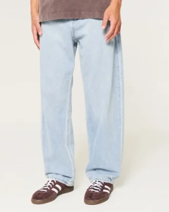 Lysvaskede baggy jeans