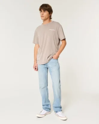 Lysvaskede bootcut-jeans