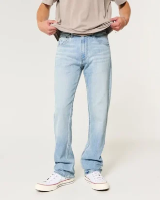 Lysvaskede bootcut-jeans