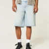 Lysvaskede Dice Graphic Super Baggy Denim Shorts Lysvaskede Dice Graphic Super Baggy Denim Shorts