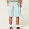 Lysvaskede Dice Graphic Super Baggy Denim Shorts Lysvaskede Dice Graphic Super Baggy Denim Shorts