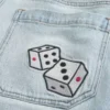 Lysvaskede Dice Graphic Super Baggy Denim Shorts Lysvaskede Dice Graphic Super Baggy Denim Shorts