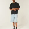 Lysvaskede, pyntede superbaggy denimshorts Lysvaskede, pyntede superbaggy denimshorts