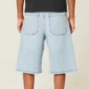Lysvaskede, pyntede superbaggy denimshorts Lysvaskede, pyntede superbaggy denimshorts