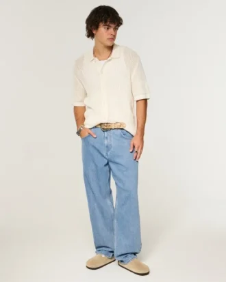 Lysvaskede skaterbaggy jeans
