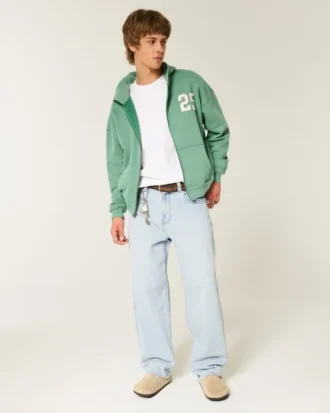 Lysvaskede skaterbaggy jeans