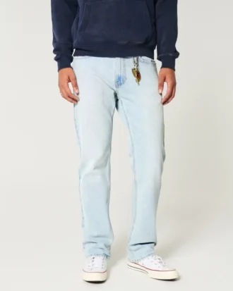 Lysvaskede straight jeans