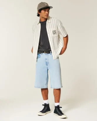 Lysvaskede superbaggy denimshorts Lysvaskede superbaggy denimshorts