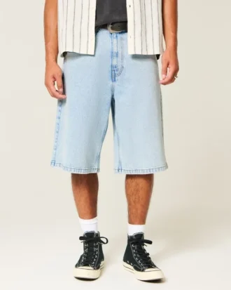 Lysvaskede superbaggy denimshorts Lysvaskede superbaggy denimshorts