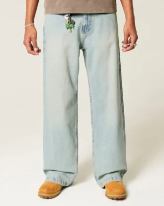 Lysvaskede superbaggy jeans
