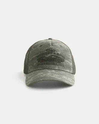 Mac’s Muscles & Rods grafisk camouflage-truckerhat