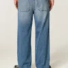 Medium Wash Alien Graphic Baggy Jeans Medium Wash Alien Graphic Baggy Jeans