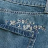 Medium Wash Broderet Denim Mini Skort Medium Wash Broderet Denim Mini Skort