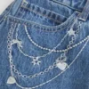 Medium Wash broderet denim miniskort Medium Wash broderet denim miniskort