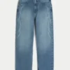 Medium Wash Flame Graphic Baggy Jeans Medium Wash Flame Graphic Baggy Jeans