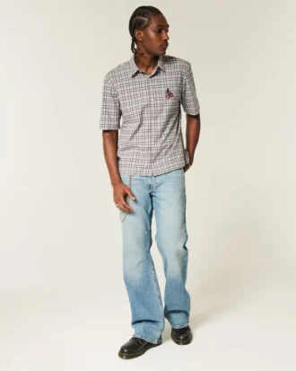 Mediumvaskede, afslappede bootcut-jeans