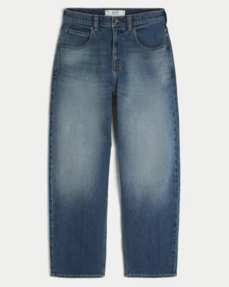 Mediumvaskede Eagle Graphic Skater Baggy Jeans