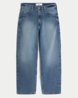Mediumvaskede skaterbaggyjeans