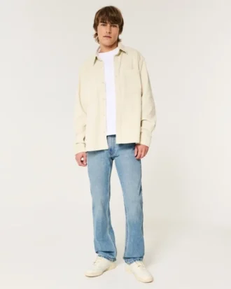 Mediumvaskede straight jeans
