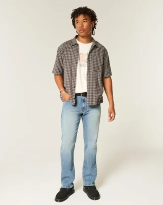 Mediumvaskede straight jeans