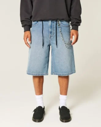 Mediumvaskede superbaggy denimshorts