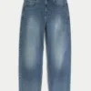 Mediumvasket broderet hajgrafik skaterbaggy jeans Mediumvasket broderet hajgrafik skaterbaggy jeans