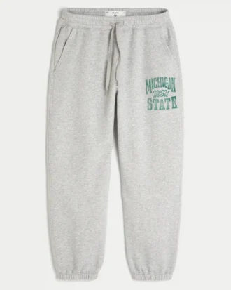 Michigan State University Spartans Graphic Baggy Cinch Fleece Joggers Michigan State University Spartans Graphic Baggy Cinch Fleece Joggers
