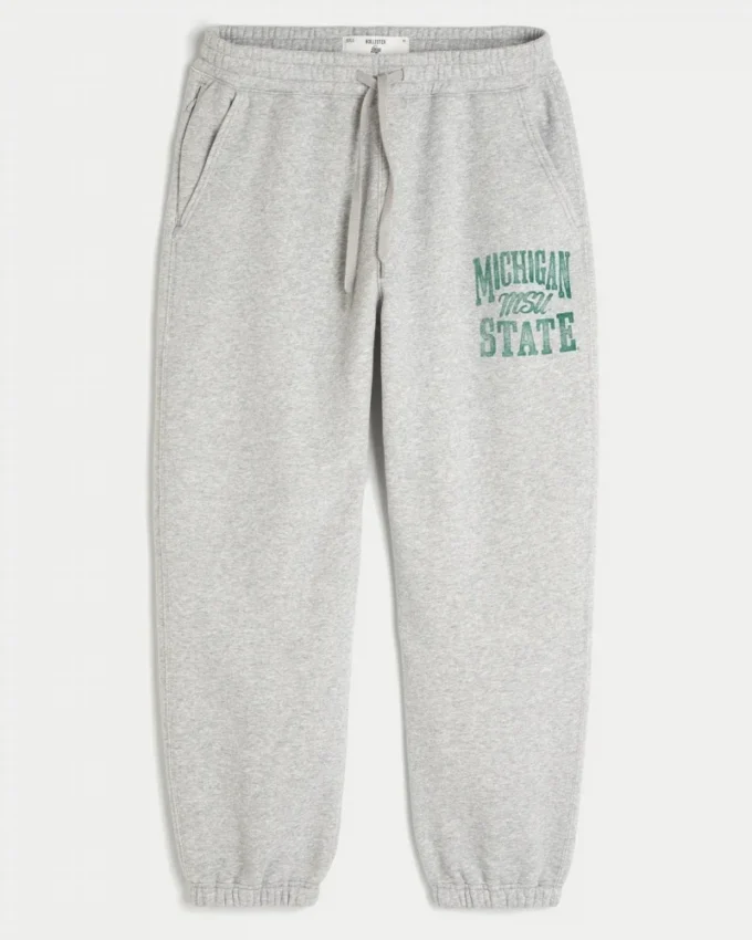 Michigan State University Spartans Graphic Baggy Cinch Fleece Joggers Michigan State University Spartans Graphic Baggy Cinch Fleece Joggers