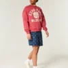 Mid-Thigh American Flag Pattern Pull-On Shorts